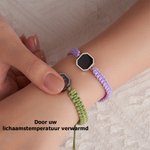 Gepersonaliseerde Verstelbare Gevlochten Armband met Verborgen Warmte-actieve Foto Verjaardag Valentijnsdag Jubileumcadeau voor Dames Koppel