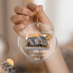 Personalized First Christmas Photo Acrylic Hanging Ornament with Text Name Year Tree Decoration Christmas Gift for Family Friends