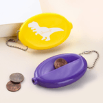 Personalized Cute Dinosaur Excavator Pattern Coin Purse Keychain with Name Christmas Birthday Gift for Kids