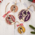 Personalized Wooden Basketball Player Christmas Ornament with Name and Number Christmas Gift for Basketball Players
