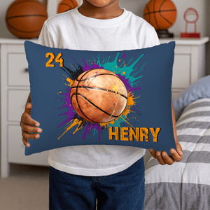 Personalised Splatter Paint Baseball Sports Cushion Cover Home Decor Birthday Game Day Gift for Kids Ball Lovers