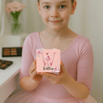 Personalised Ballerina Alphabet Floral Double-Sided 1X 2X PU Leather Makeup Mirror with Name and Initial Birthday Anniversary Gift for Ballet Lovers