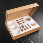 Personalized Engraved Initial Name Marble 11 Pcs Cutting Board Coaster Set with Ceramic Bowl Made in USA Engagement Christmas Gift for Family