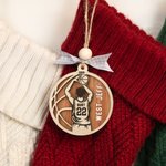 Personalized Wooden Basketball Player Christmas Ornament with Name and Number Christmas Gift for Basketball Players