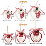 Henkilökohtainen Apple Flat Shaker Heart Names Akryyli Ornamentti kanssa vuoden ja otsikko arvostus Syntymäpäivä Joululahja opettajille