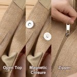 Personalized Mother of Pearl Effect Birth Flower Initial Jute Tote Bag with Name Birthday Christmas Anniversary Gift for Women Family Friends