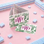 Pegatinas de cartas de mahjong personalizadas con monograma y protector Regalo de noche de juegos de mahjong para aficionados al mahjong