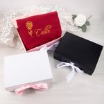 Personalized Super Soft Warm Scarf Shawl with Embroidered Birth Flower and Text Fashion Accessory Birthday Christmas Gift for Couple Family