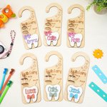 Personalised Wooden Engraved Tooth Fairy Star Name Door Hanger with Money Slot and Glass Bottle Bedroom Decoration Tooth Loss Souvenir Gift for Kids