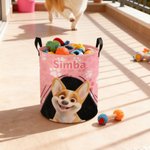 Cesta de almacenamiento personalizada con patas de perro 3D y nombre regalo de cumpleaños y mudanza para amantes de animales