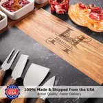 Personalized Engraved Initial Name Marble 11 Pcs Cutting Board Coaster Set with Ceramic Bowl Made in USA Engagement Christmas Gift for Family