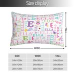 Taie d'oreiller personnalisée Rainbow Dinosaur Rectangular Cute Cartoon Word Cloud Throw Pillow Cover with Initial and Name Home Decor Birthday Gift for Kids (Cadeau d'anniversaire pour les enfants)