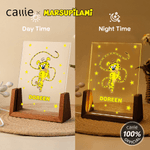 Personalisierte Langschwanz-Leopard Marsupilami LED-Nachtlicht mit Namen und hölzerne Basis Home Decor Weihnachtsgeschenk für Kinder | Callie × Marsupilami®