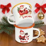 Personlig julklapp med tomte emaljmugg flerfärgad 355 ml kan anpassas med namn julklapp till familj och barn