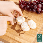 Personalised Snowflake Christmas Hat Initial Name Bamboo Cutting Board with Juice Groove Christmas Housewarming Gift for Family Friends