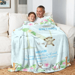 Personalized Cute Animal Bible Initial Soft Throw Blanket with Name Home Decor Christmas Birthday Baptism Gift for Family Kids