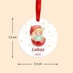 Ornement de Noël en Céramique Personnalisé avec Motif Ange Nom et Date Décoration de Sapin Cadeau Noël pour Famille Amis