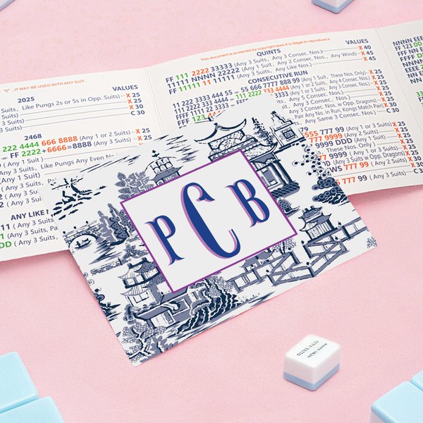 Pegatinas de cartas de mahjong personalizadas con monograma y protector Regalo de noche de juegos de mahjong para aficionados al mahjong