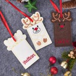 Personalised Christmas Reindeer Felt Gift Card Holder Ornament with Name Tree Decor Christmas Gift for Family Friends