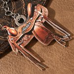 Personalised Horse Saddle Flat Acrylic Keychain with Name Birthday Christmas Gift for Horse Riders Lovers