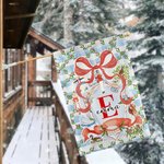 Gepersonaliseerde Chinoiserie Vintage Kerstboom Tuinvlag met Naam en Voorletter Outdoor Decor Kerstcadeau voor familie tuinliefhebbers
