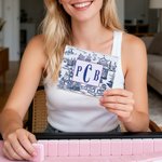 Pegatinas de cartas de mahjong personalizadas con monograma y protector Regalo de noche de juegos de mahjong para aficionados al mahjong