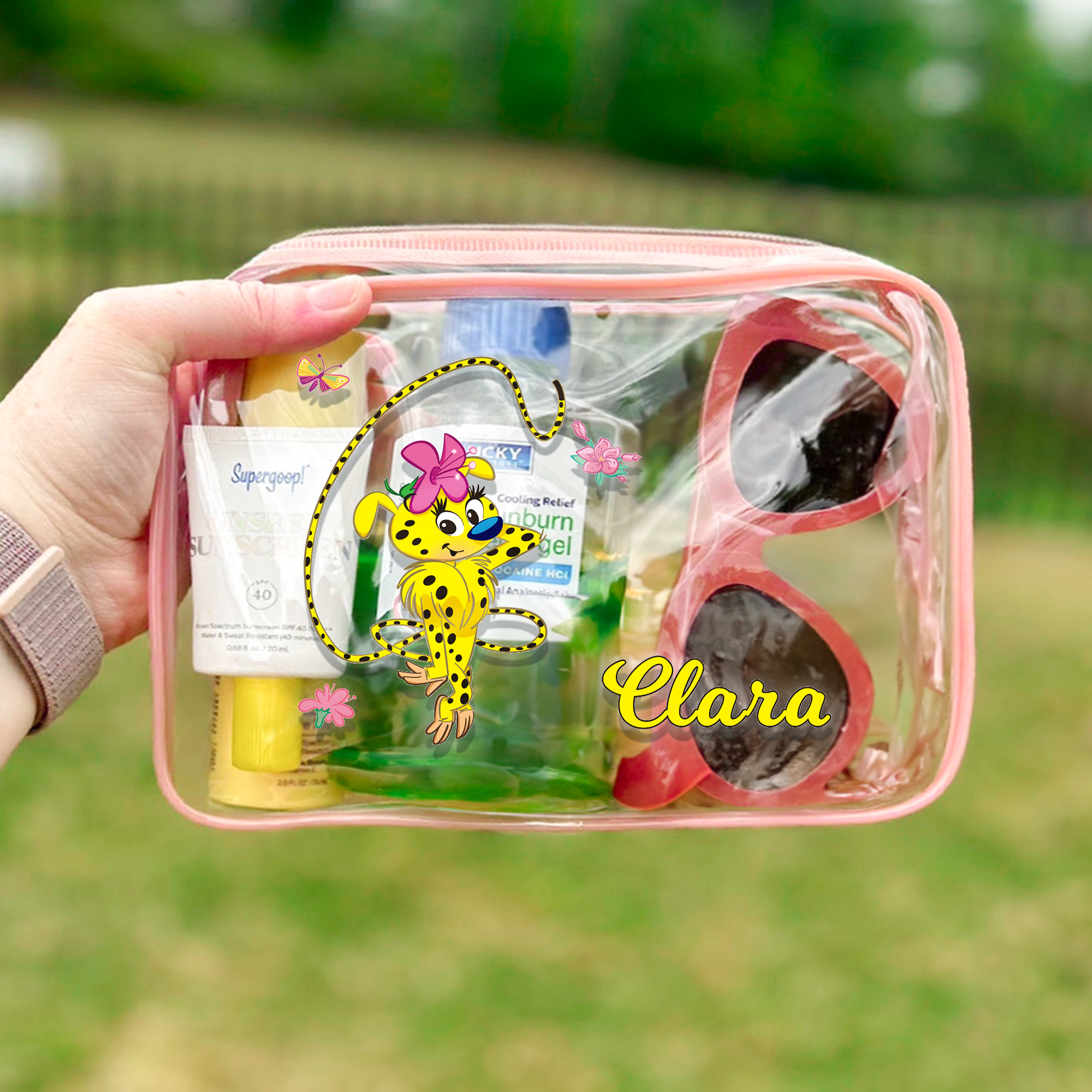 Personnalisé Mignon Marsupilami à longue queue Sac cosmétique Utilisation quotidienne Anniversaire Cadeau de Noël pour elle Callie × Marsupilami®
