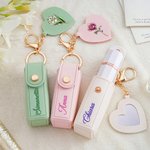 Custodia per rossetto con speccio a forma di cuore personalizzata con nome e fiore di nascita regalo di nozze per donne