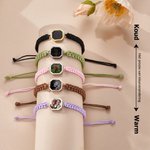 Gepersonaliseerde Verstelbare Gevlochten Armband met Verborgen Warmte-actieve Foto Verjaardag Valentijnsdag Jubileumcadeau voor Dames Koppel