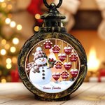 Adorno de vela LED sin llama personalizado con muñeco de nieve huellas de corazón y nombres regalo de Navidad para familia