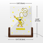 Personalisierte Langschwanz-Leopard Marsupilami LED-Nachtlicht mit Namen und hölzerne Basis Home Decor Weihnachtsgeschenk für Kinder | Callie × Marsupilami®