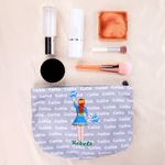 Personalized Cartoon Cheerleading Character Portable Makeup Bag with Name Senior Night Game Day Team Gift for Cheerleaders Coaches
