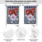 Gepersonaliseerde Chinoiserie Vintage Kerstboom Tuinvlag met Naam en Voorletter Outdoor Decor Kerstcadeau voor familie tuinliefhebbers