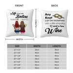 Personalized Cute Cartoon Character Me & My Besties Soft Throw Pillow Cover with Names Home Decor Birthday Anniversary Bride Party Gift for Besties