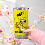 Personalisierte niedlichen langen Schwanz Marsupilami 20 oz Becher mit Namen und Strohhalm Geburtstag Weihnachten Geschenk für Kinder | Callie × Marsupilami®