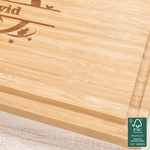 Personalised Snowflake Christmas Hat Initial Name Bamboo Cutting Board with Juice Groove Christmas Housewarming Gift for Family Friends