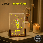 Personalisierte Langschwanz-Leopard Marsupilami LED-Nachtlicht mit Namen und hölzerne Basis Home Decor Weihnachtsgeschenk für Kinder | Callie × Marsupilami®