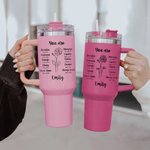 Versetto biblico personalizzato del fiore di nascita da 40 oz. Bicchiere isolato con nome e cannuccia Regalo di Natale cristiano per le donne