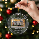 Personalized First Christmas Photo Acrylic Hanging Ornament with Text Name Year Tree Decoration Christmas Gift for Family Friends