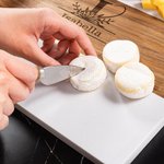 Personalized Engraved Initial Name Marble 11 Pcs Cutting Board Coaster Set with Ceramic Bowl Made in USA Engagement Christmas Gift for Family