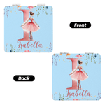 Personalised Ballerina Alphabet Floral Double-Sided 1X 2X PU Leather Makeup Mirror with Name and Initial Birthday Anniversary Gift for Ballet Lovers