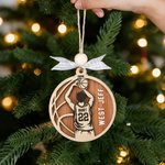 Personalized Wooden Basketball Player Christmas Ornament with Name and Number Christmas Gift for Basketball Players