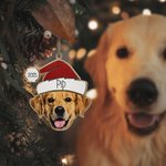 Gepersonaliseerde Kerstmuts Houten Kerst Ornament met Naam en Gezichtsfoto van Hond Kat Huisdier Kerstmis Woondecoratie Cadeau voor Dierenliefhebbers