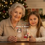 Veilleuse LED en Acrylique Personnalisée avec Texte et Photo Cadeau Anniversaire Noël Fêtes de Fin d'Année pour Famille Amis