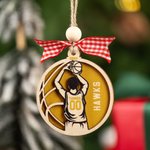 Personalized Wooden Basketball Player Christmas Ornament with Name and Number Christmas Gift for Basketball Players