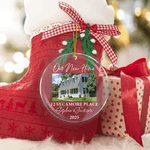 Personalized First Christmas Photo Acrylic Hanging Ornament with Text Name Year Tree Decoration Christmas Gift for Family Friends