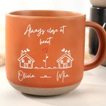 Personalised I Wish You Lived Next Door Love House 12 oz Ceramic Coffee Mug with Engraved Name Christmas Birthday Gift for Friends Colleagues