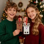 Personalised Christmas Reindeer Felt Gift Card Holder Ornament with Name Tree Decor Christmas Gift for Family Friends