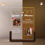 Veilleuse LED en Acrylique Personnalisée avec Texte et Photo Cadeau Anniversaire Noël Fêtes de Fin d'Année pour Famille Amis