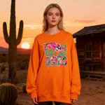 Personalised Let's Go Girls Cowboy Hat Horseshoe Boot Multicolour T-shirt Sweatshirt with Name Birthday Christmas Gift for Women